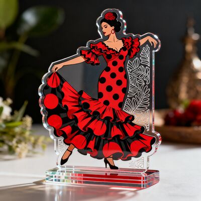 kaufen Kundenspezifisches doppelseitiges Acryl-Stand Transparente Drehplatte Klares Acryl-Stand Humanoid Charakter Schreibtischornament Gif online manufacture