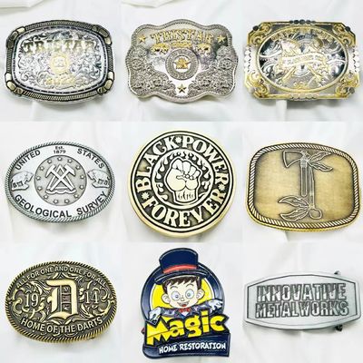 Zinklegierung 2d 3d Gold Metall Männer Custom Gürtel Buckle