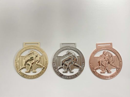 Schule 3D Custom Die Cast Zink Alloy Gold Silber Rot Bronze Custom Fußballmedaillen