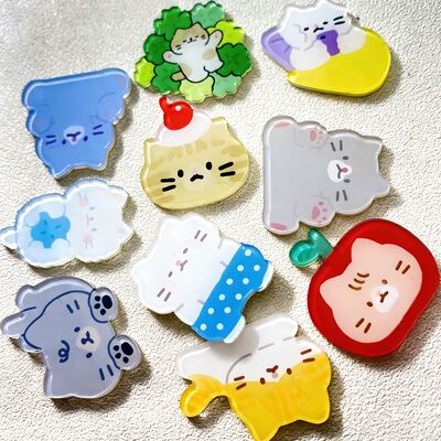 Custom Printed Logo Acrylstift mit magnetischer Rückseite und glattem Schnitt für personalisierte Stifte und Abzeichen