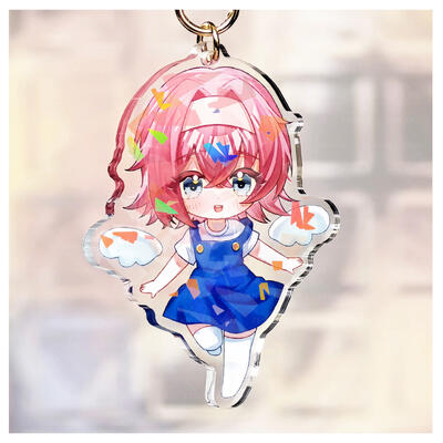 Personalisierter, günstiger holografischer Acryl-Charm, individueller Acryl-Anime-Schlüsselanhänger