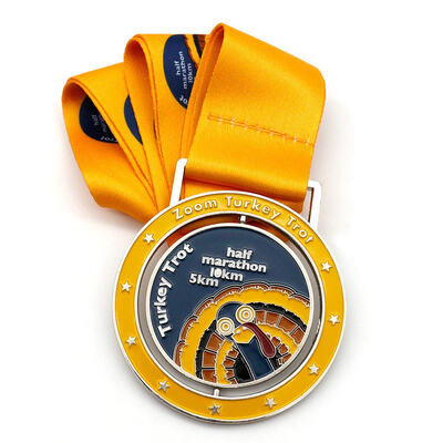Gestalten Sie Ihre eigene individuelle Sportmedaille – 3D-Zinklegierung mit Gold-UV-Druck für Marathon, Abschluss & Auszeichnungen