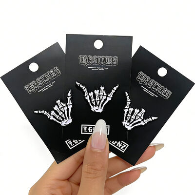 Make your own sparkly enamel pin with soft or hard finish, UV print, and adorable cartoon design.