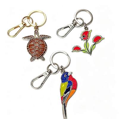 Custom Keychain with 2D/3D Design and Hard/Soft Enamel Options for Personalized Logo Keyrings