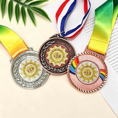 3D-Zink-Goldmedaille mit Band für Marathon und Bodybuilding