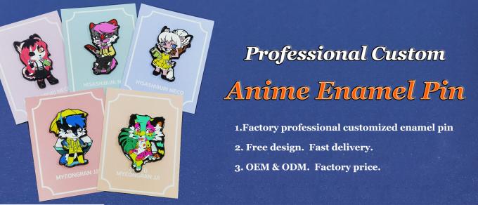 Custom Bulk Metal Cute Cartoons Anime Lapel Pin Badge Weiches Hartes Emaillins mit benutzerdefiniertem Logo 0