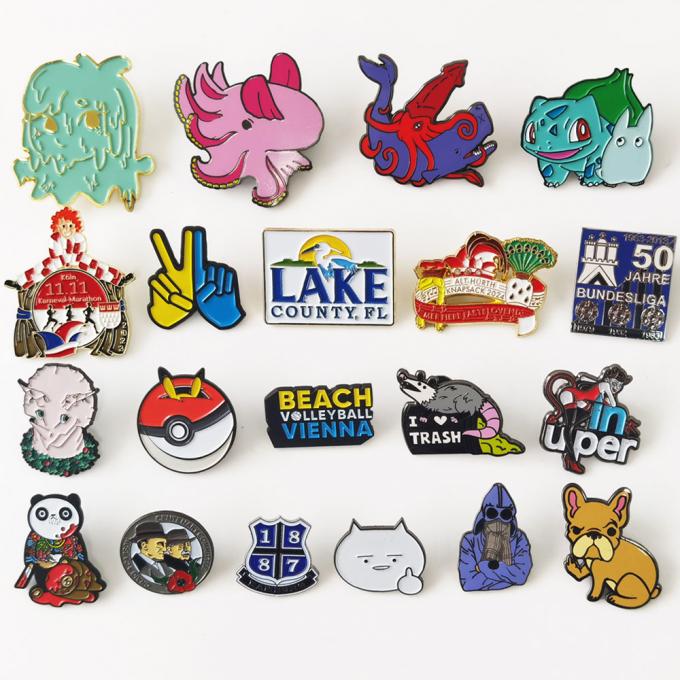 Custom Bulk Metal Cute Cartoons Anime Lapel Pin Badge Weiches Hartes Emaillins mit benutzerdefiniertem Logo 1
