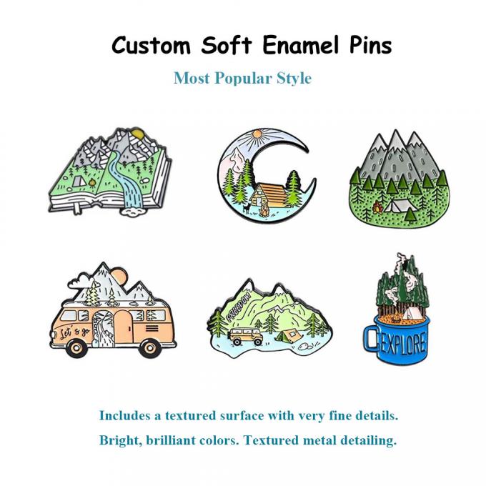 Custom Bulk Metal Cute Cartoons Anime Lapel Pin Badge Weiches Hartes Emaillins mit benutzerdefiniertem Logo 3